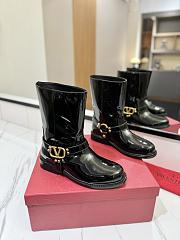 Valentino Leather Shoty Boots - 4