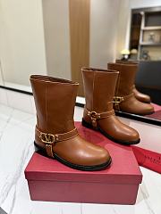 Valentino Leather Shoty Boots - 3