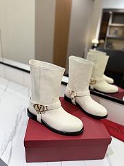 Valentino Leather Shoty Boots - 2