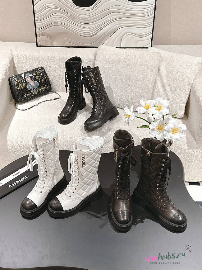 Chanel Lacd up boots - 1