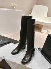 Chanel Long Ankle Boots In Black Leather - 1