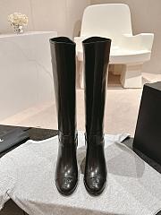 Chanel Long Ankle Boots In Black Leather - 6