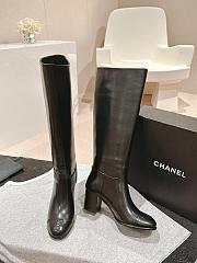 Chanel Long Ankle Boots In Black Leather - 5