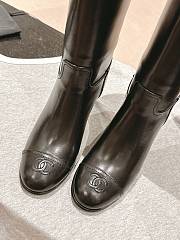 Chanel Long Ankle Boots In Black Leather - 3