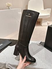 Chanel Long Ankle Boots In Black Leather - 2