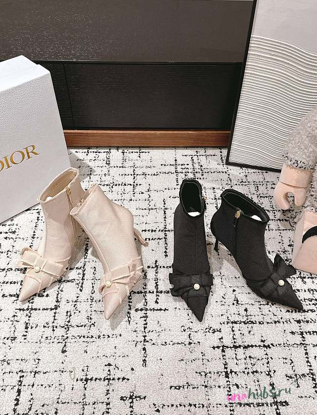 Dior Adiorable Heeled Fringed Grosgrain Ankle Boots - 1
