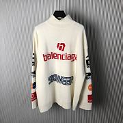 Balenciaga Men's Black Stretch Wool Blend Sweater - 2