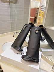 Givenchy Shark Lock Biker Boots In Grained Leather  - 4