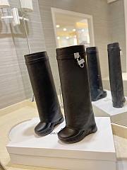 Givenchy Shark Lock Biker Boots In Grained Leather  - 5