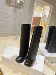 Givenchy Shark Lock Biker Boots In Grained Leather  - 2
