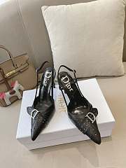 Dior Black D'trick Slingback Heels - 1