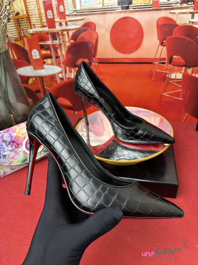 Christian Louboutin Crocodile Leather Black Pump - 1