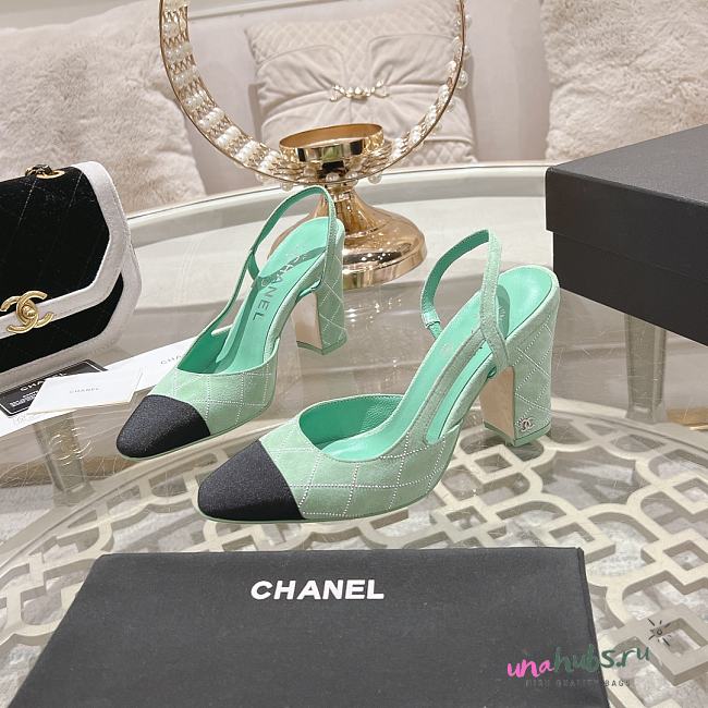 	 Chanel Slingbacks Suede Goatskin & Grosgrain - 1