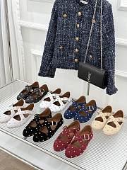 ALAIA CRISS CROSS BALLET FLATS WITH STUDS - 1