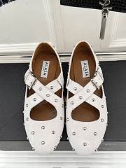 ALAIA CRISS CROSS BALLET FLATS WITH STUDS - 4