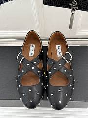 ALAIA CRISS CROSS BALLET FLATS WITH STUDS - 3