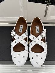 ALAIA CRISS CROSS BALLET FLATS WITH STUDS - 2