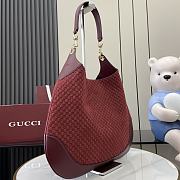 Gucci B medium shoulder bag burgundy suede 49*46*4CM - 5