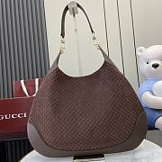 Gucci B medium shoulder bag dark brown suede 49*46*4CM - 2
