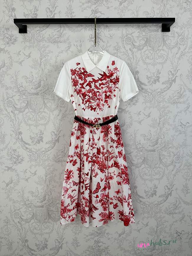 Dior Red Dress With Belt - 1