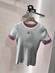 Chanel Pink & White Top CC Logo - 1