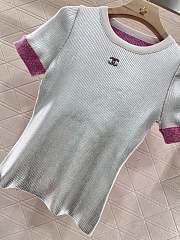 Chanel Pink & White Top CC Logo - 3