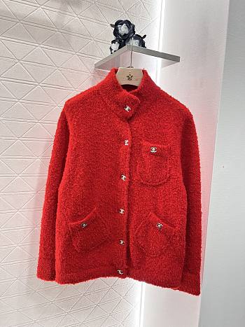 Chanel Red CC Logo Jacket