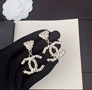 Chanel Clip On Pendants Metal Strasd Gold Crystal Earrings - 1