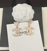 Chanel Clip On Pendants Metal Strasd Gold Crystal Earrings - 3