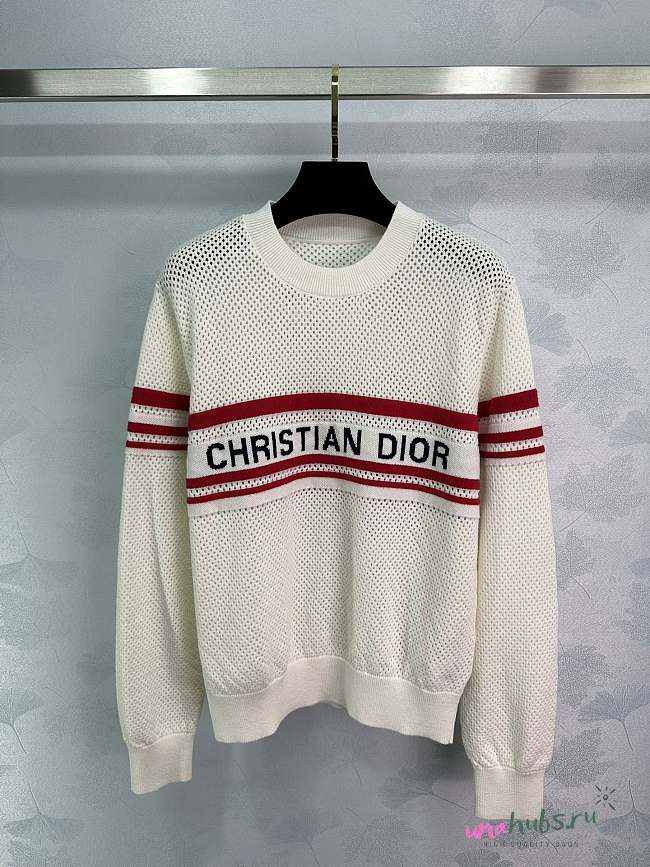DIOR Round-Neck White Sweater - 1