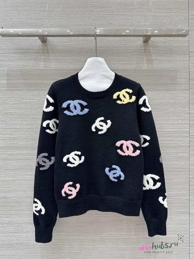 Chanel Wool CC Logo Sweater - 1