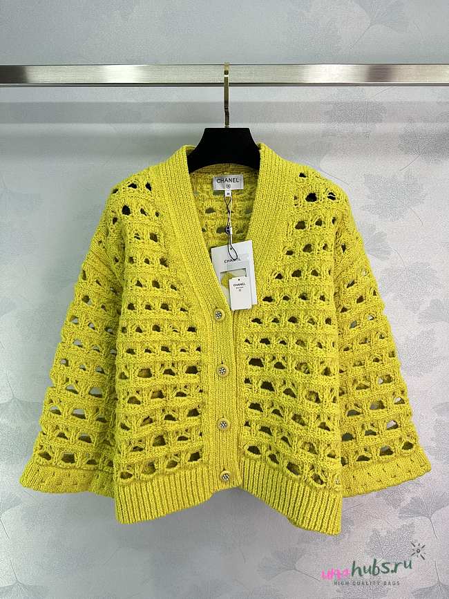 Chanel Cardigan Wool Yellow - 1