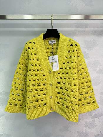 Chanel Cardigan Wool Yellow