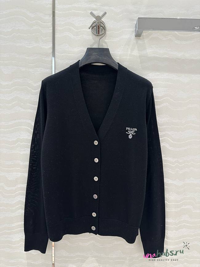 Prada Cashmere Cardigan In Black - 1