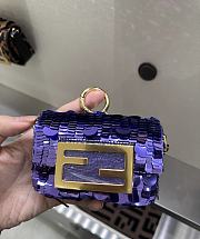 Fendi Nano Baguette Charm With purple sequins - 1