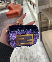 Fendi Nano Baguette Charm With purple sequins - 6