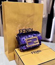 Fendi Nano Baguette Charm With purple sequins - 5