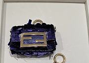Fendi Nano Baguette Charm With purple sequins - 4