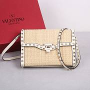VALENTINO GARAVANI ROCKSTUD SMALL SHEARLING SHOULDER BAG - 22.5*5*16cm - 1