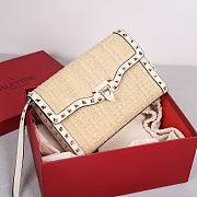 VALENTINO GARAVANI ROCKSTUD SMALL SHEARLING SHOULDER BAG - 22.5*5*16cm - 6