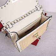 VALENTINO GARAVANI ROCKSTUD SMALL SHEARLING SHOULDER BAG - 22.5*5*16cm - 4