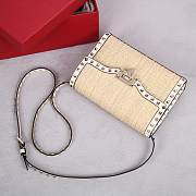 VALENTINO GARAVANI ROCKSTUD SMALL SHEARLING SHOULDER BAG - 22.5*5*16cm - 2