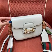 Gucci Horsebit 1955 mini white gg bag - 1