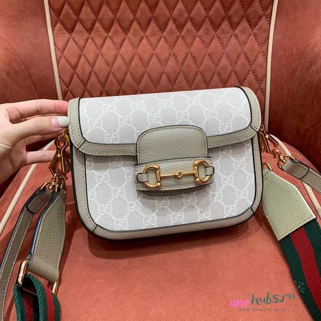 Gucci Horsebit 1955 mini beige / white Bag 20.5x14x5cm - 1