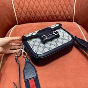 Gucci Horsebit 1955 mini blue gg bag - 20.5x14x15cm - 4