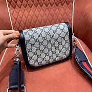 Gucci Horsebit 1955 mini blue gg bag - 20.5x14x15cm - 3