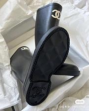 Chanel Rubber Black CC High Knee Boot - 5