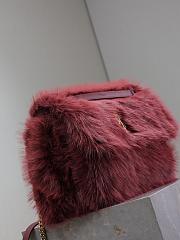 	 YSL Niki Large In Burgundy Shearling - 32x23x9cm - 4
