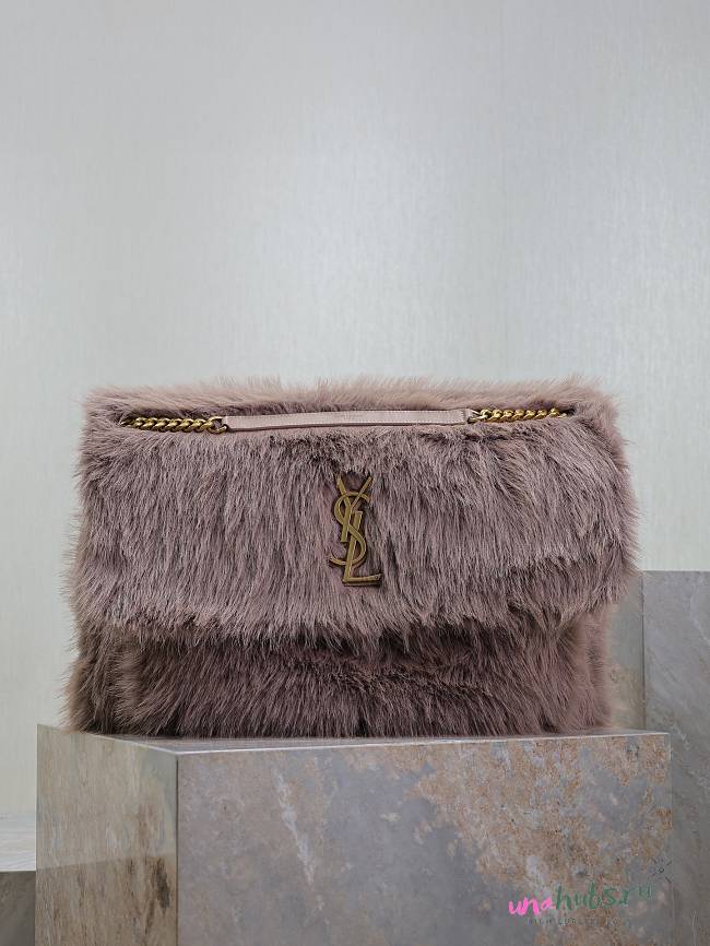 YSL NIKI Oversized in shearling purple 47×34×16cm - 1