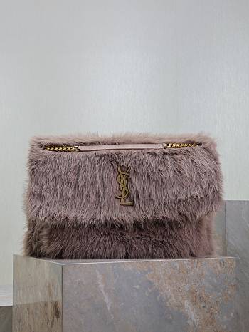 YSL NIKI Oversized in shearling purple 47×34×16cm